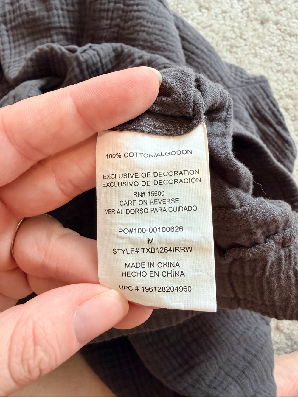 Jolt 100% Cotton Double Gauze Jogger Pants Gray Elastic Waist Cropped Size M - Picture 8 of 10